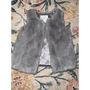 Toddler Girls size 3T Edgehill Collection Plush Faux Fur Vest Grey